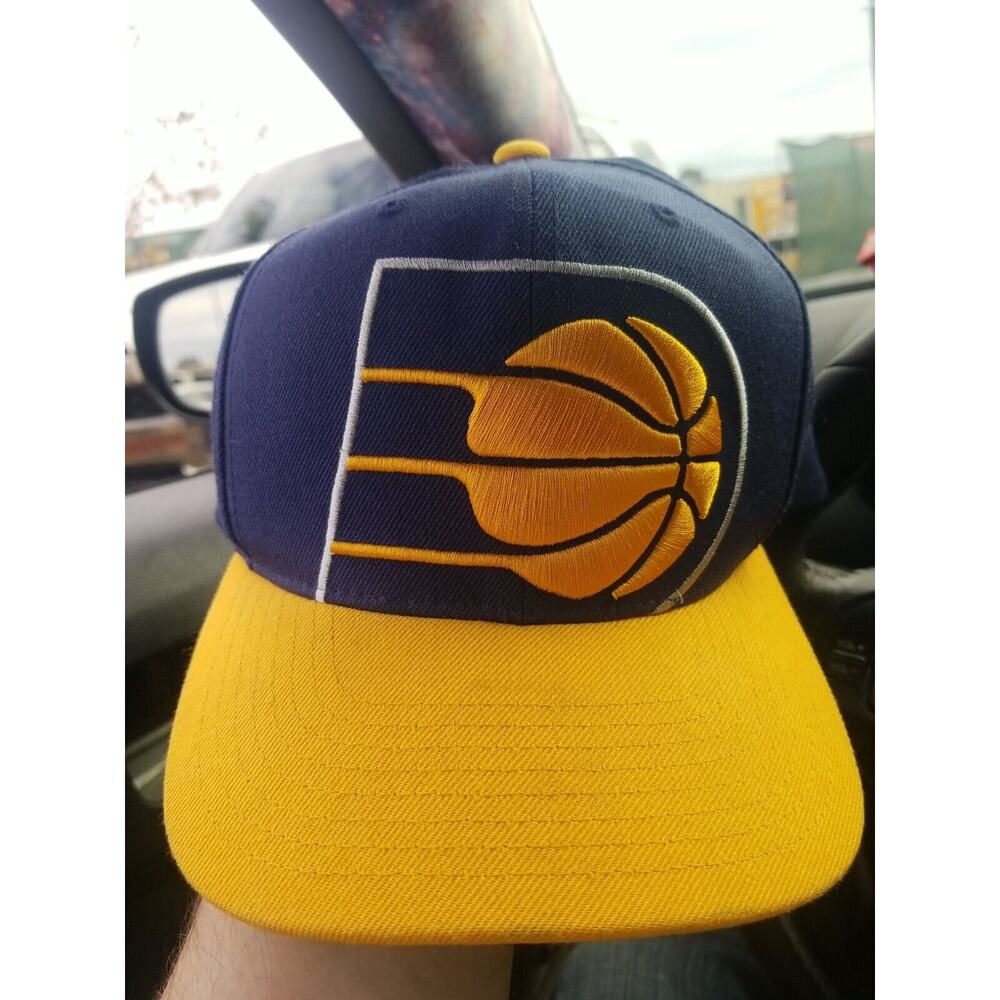 Indiana Pacers Mitchell & Ness NBA Adjustable Snapback Hat 2Tone Flat Brim Cap